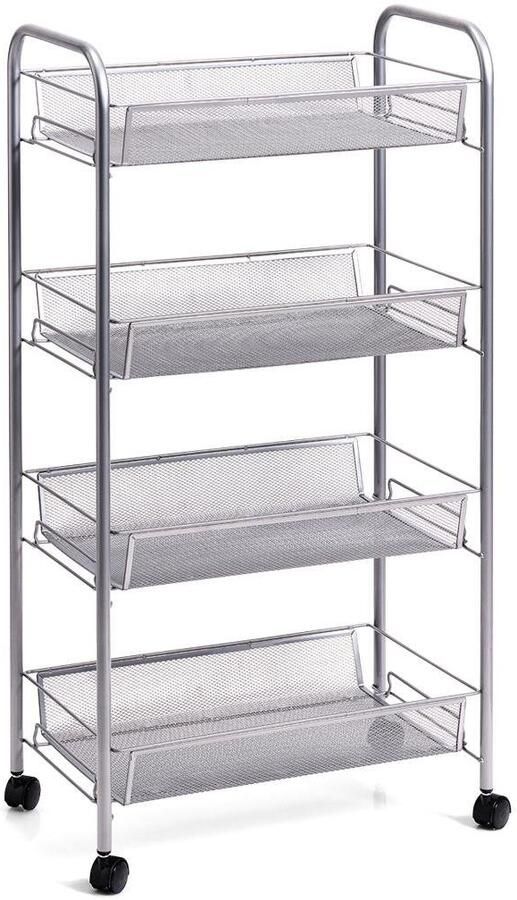 Zeller Present Trolley Mesh met vier opbergmanden hoogte 83 5 cm - Foto 2