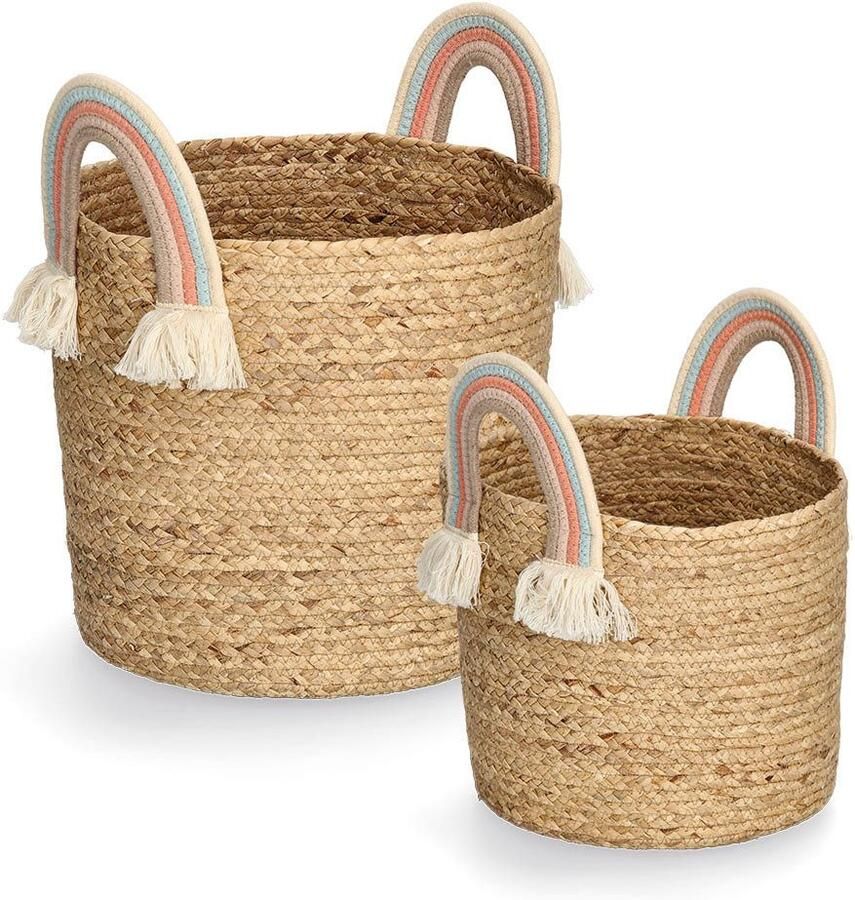 Zeller Present Wasmand Rainbow Opbergmand zeewier katoen (set 2 stuks) - Foto 2