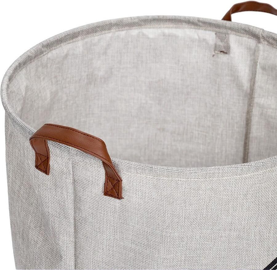 Zeller Present Wasmand ruimtebesparend opbergbaar loft-ontwerp handvat van kunstleer 2-delig