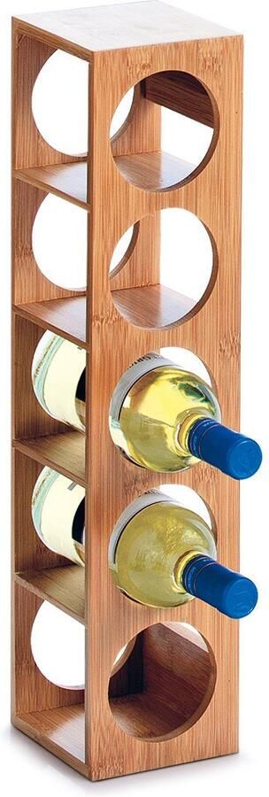 Zeller Present Wijnrek Bamboo geschikt voor tot 5 wijnflessen - Foto 2