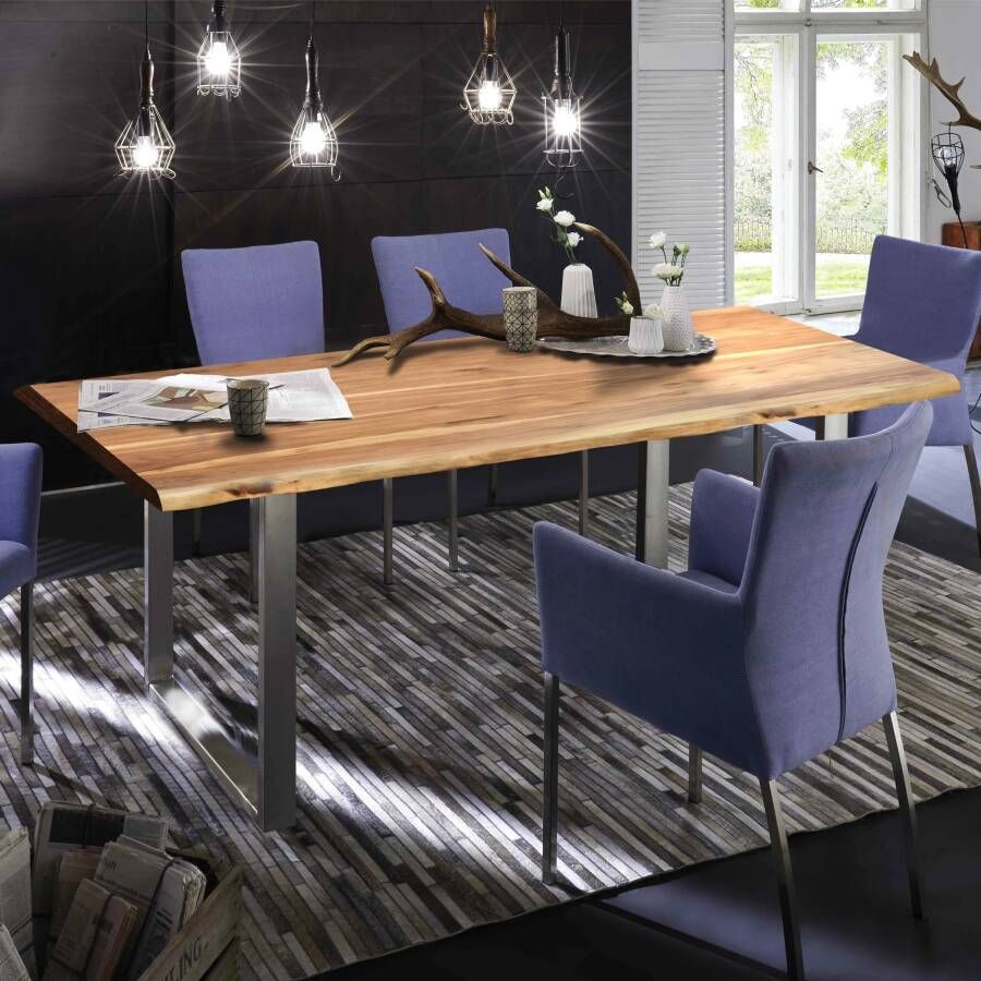 Artistiq Living Artistiq Boomstam Eettafel Tristina Acaciahout 120 x 80cm Zilver