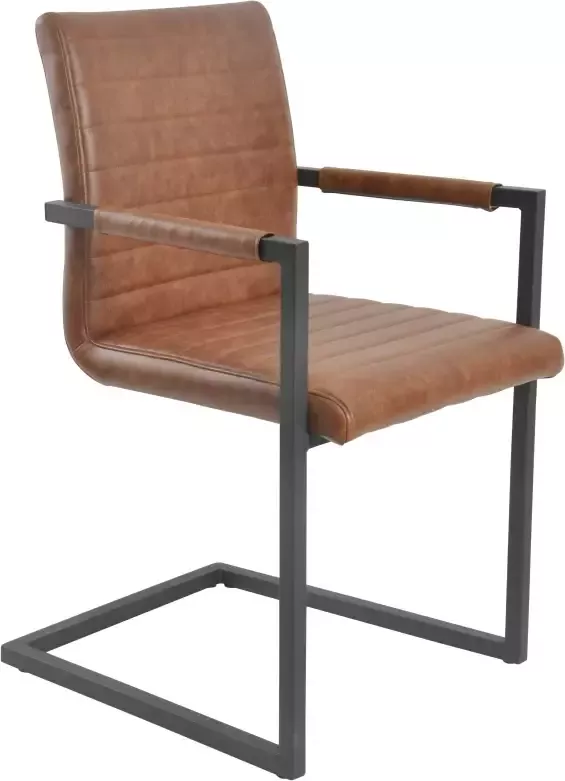 SalesFever Vrijdragende stoel met breedtestiksels op rug- en zitgedeelte stoel met armleuningen (set 2 stuks) - Foto 2
