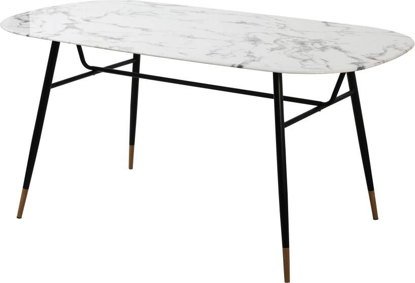 Artistiq Living Artistiq Eettafel Steffani Deens Ovaal Marmerlook 160 x 90cm Wit