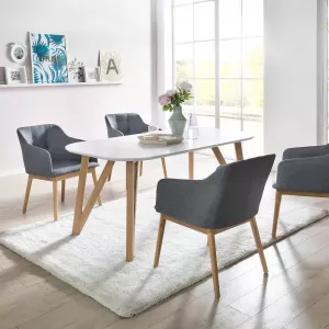 SalesFever Eettafel Haarspeldpoten van massief eiken