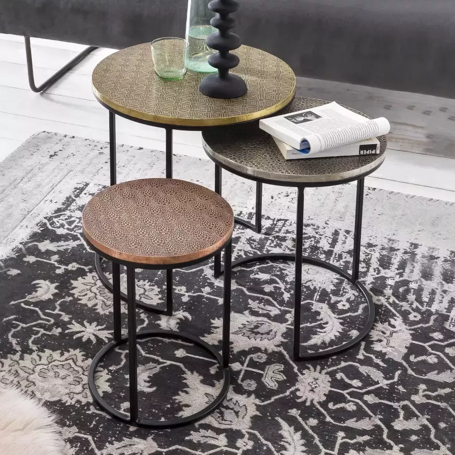 Artistiq Living Artistiq Salontafel Hajo Set van 3 stuks Meerkleurig Rond