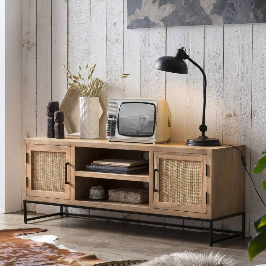 Artistiq Living Artistiq TV-meubel Denice Mangohout en rotan 130cm