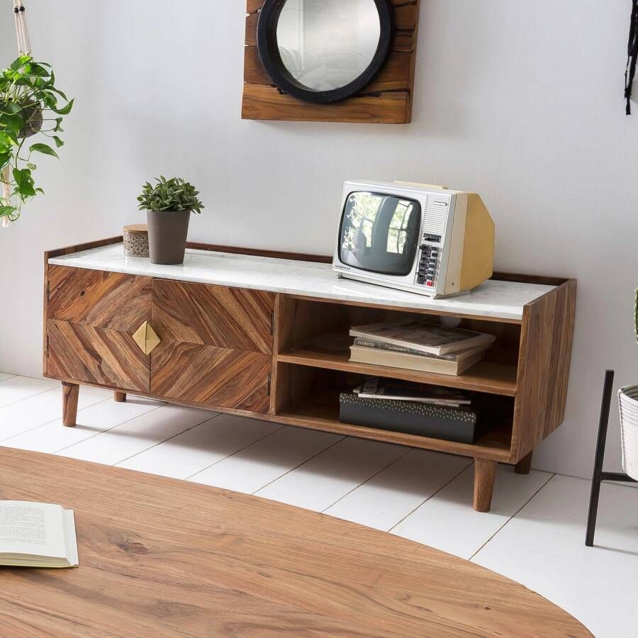 Artistiq Living Artistiq TV-meubel Takeela Acaciahout en marmer 140cm Bruin - Foto 1