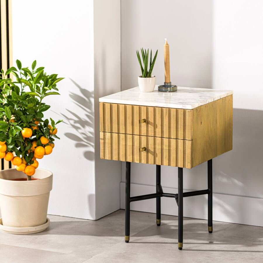 BASE Nachtkastje Yono Acaciahout 40 x 40cm