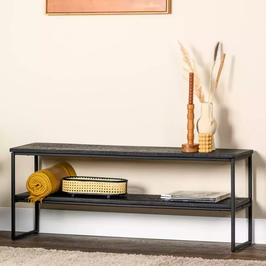 BASE TV-meubel Dionny Teakhout 120 cm Zwart