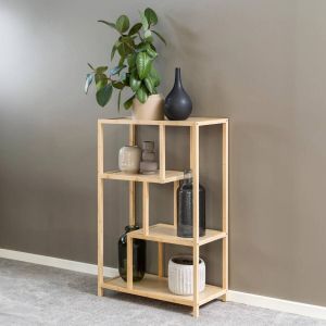 Giga Living Boekenkast Naturel Bamboe 77x35x113 8cm Boekenkast Moos
