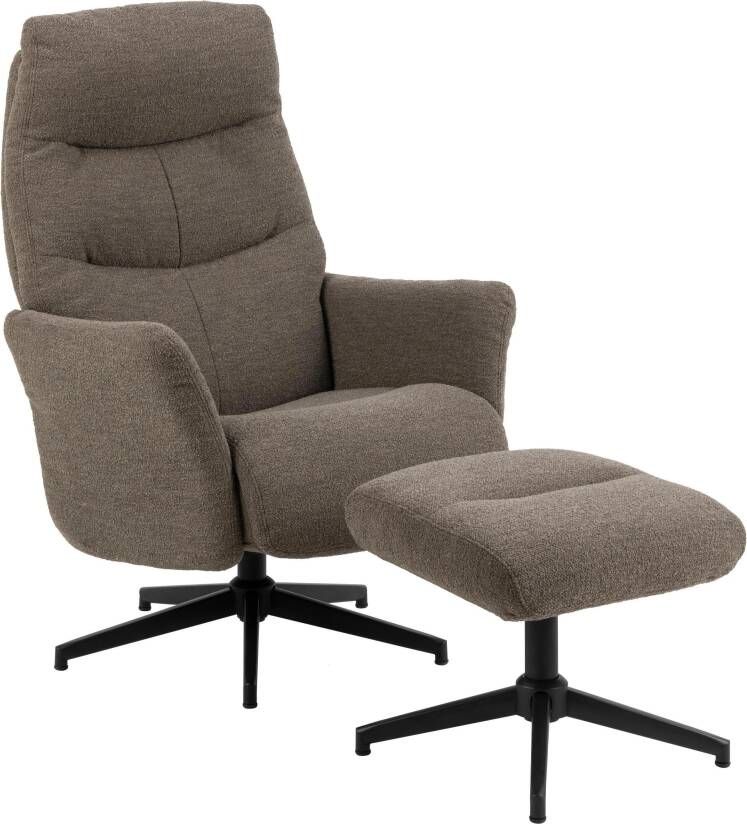 Giga Living Relaxfauteuil Taupe Incl. Voetenbankje 83x75x112cm Lovik - Foto 3