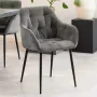 Giga Living Eetkamerstoel Antraciet Stof Zithoogte 47cm Zion Set van 2 - Thumbnail 2
