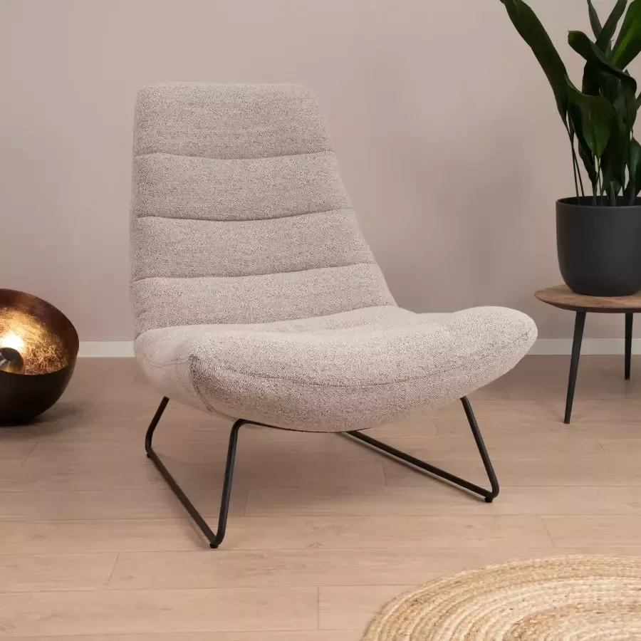 Sohome Fauteuil 'Otis' Bouclé kleur Beige