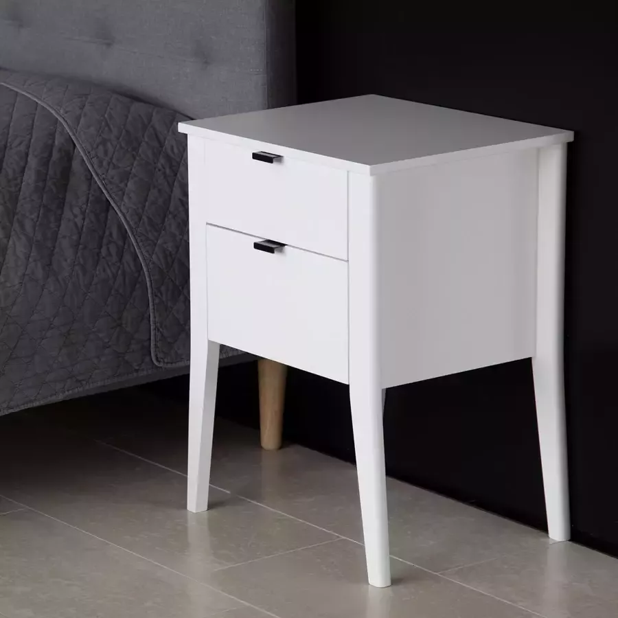Scandes MOOS Sleepy bed side table MDF white drawers 2 pcs