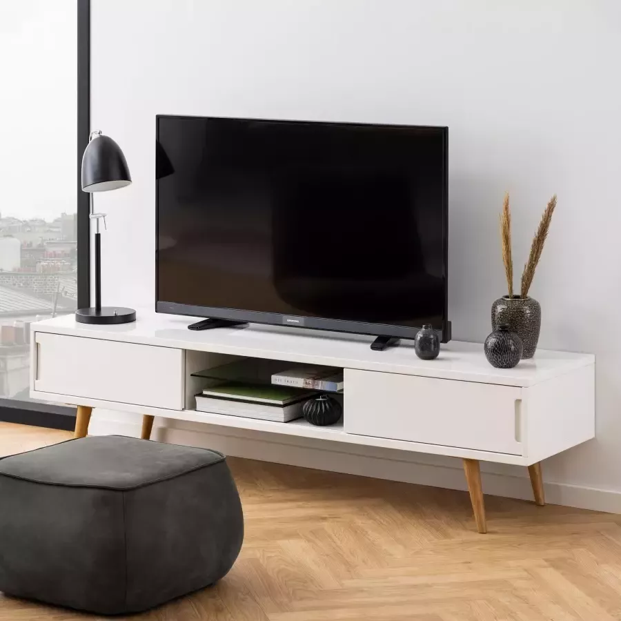 Leen Bakker TV-meubel Alasen wit 46x45x180 cm