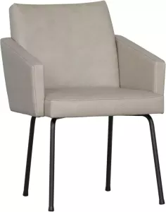 BePureHome MOUNT EETKAMERSTOEL MET ARMLEUNING LEERLOOK NATUREL