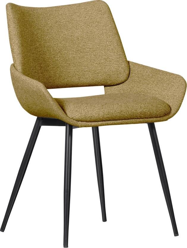 BePureHome Parade Eetkamerstoel Melange Stof Mosterd 83x58x55 - Foto 2