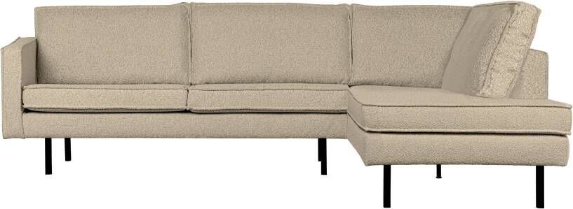 BePureHome WOOOD Rodeo Hoekbank Rechts Bouclé Beige 85x266x213