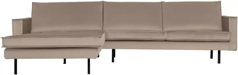 BePureHome Rodeo Chaise Longue Links Velvet Khaki