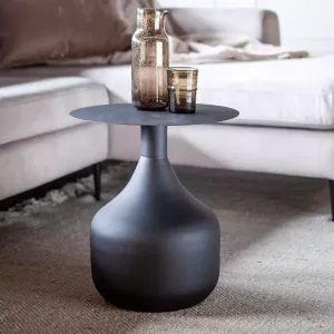 By-Boo Bijzettafel Mist ø40cm Zwart Rond