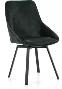 By-Boo Velvet Eetkamerstoel Beau Groen Draaibaar