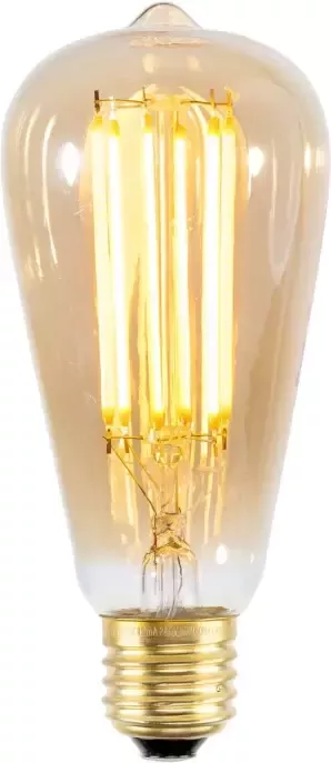 Calex Kooldraadlamp Peer E27 LED 3 5W goldline 14cm dimbaar Goud Transparant - Foto 1