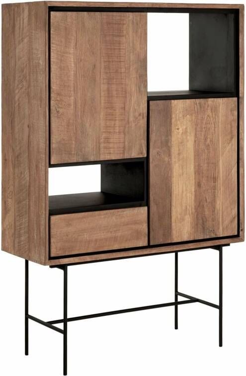 24Designs Metropole Boekenkast Laag – B100 X D40 X H150 Cm Teakhout