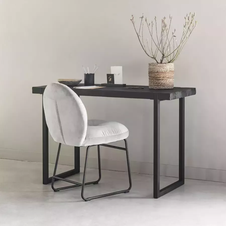 DTP Home Writing desk Beam BLACK 76x120x50 cm 5 cm recycled teakwood top