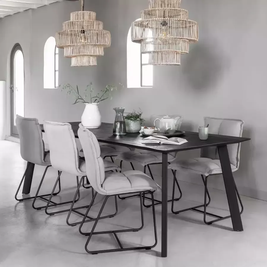 DTP Home Dining table Shape rectangular BLACK 78x200x100 cm recycled teakwood