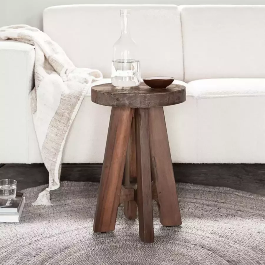 DTP Home Stool Timber round 50xØ35 cm mixed wood - Foto 1