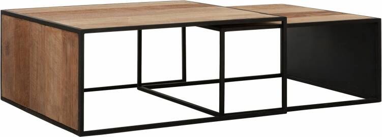 DTP Home Coffee table Cosmo square set of 2 35x80x80 cm recycled teakwood