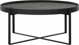 DTP Home Coffee table Pluto small BLACK 35xØ80 cm recycled teakwood