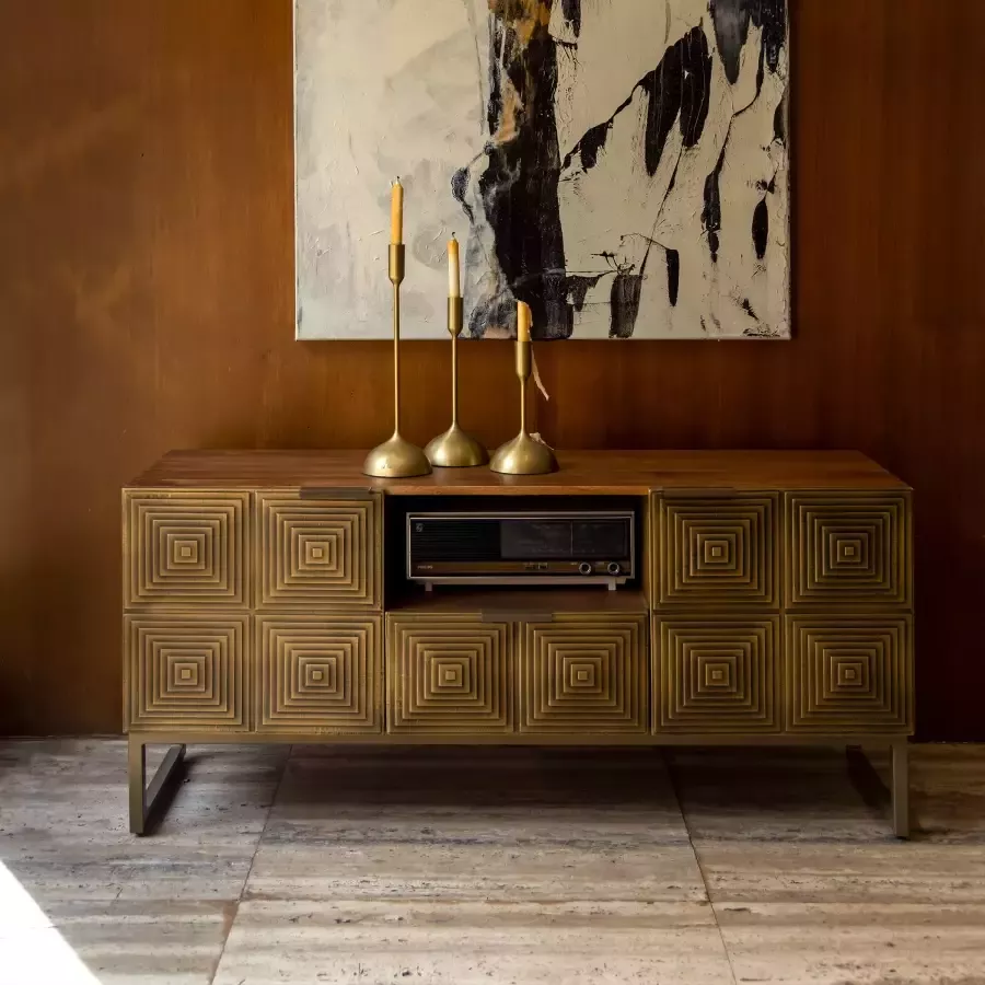 Dutchbone TV-meubel Volan mangohout 135cm goud