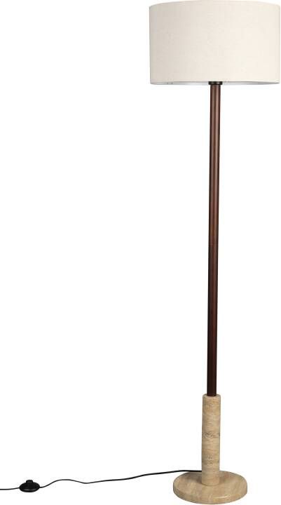 Dutchbone Vloerlamp Jackson Travertin en hout 157cm hoog Bruin