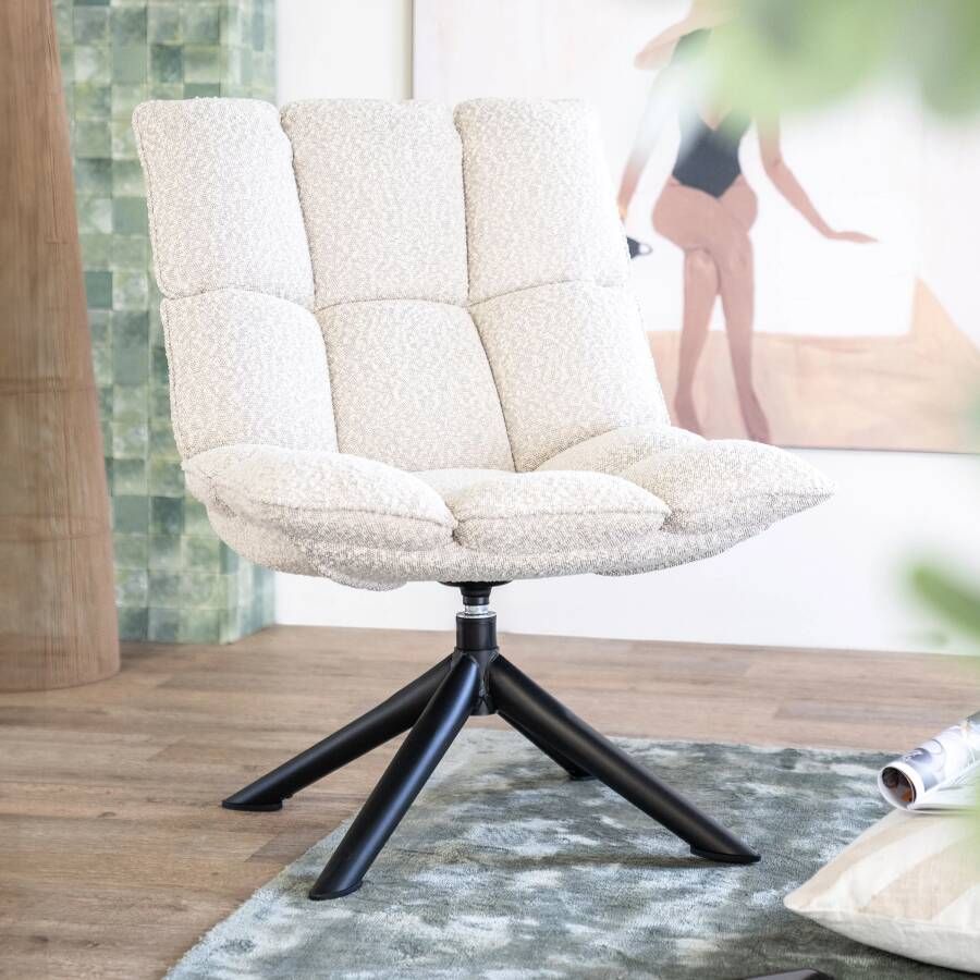 Furnilux Fauteuil Dani draaibaar Bouclé Beige Eleonora