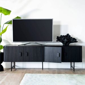 Eleonora TV-meubel Remi Mangohout en metaal Zwart 170cm