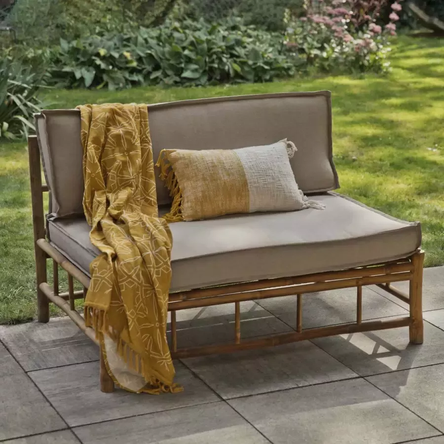 Exotan Loungebank Bamboo Bamboe hout Exclusief kussens Naturel