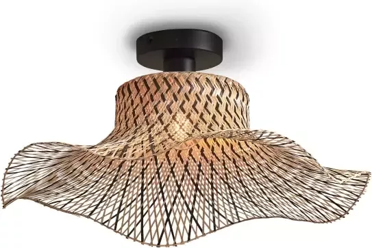 GOOD&MOJO Plafondlamp Ibiza Bamboe 50cm Naturel Zwart