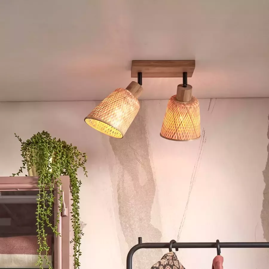 GOOD&MOJO Plafondlamp Java 2-lamps Bamboe Naturel - Foto 1