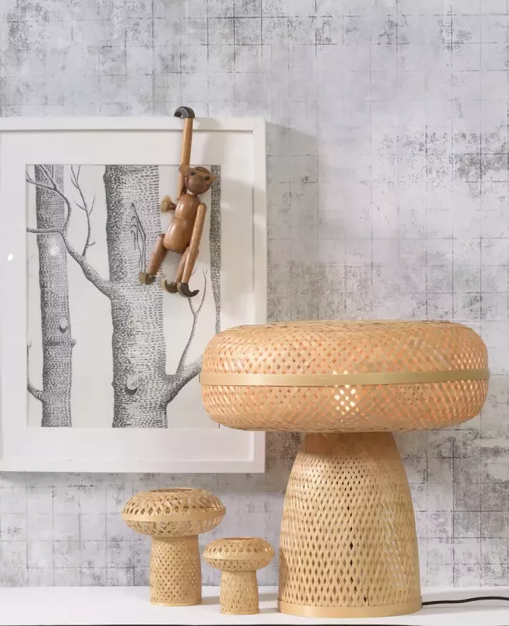 GOOD&MOJO Tafellamp Palawan Bamboe Set van 3 stuks Naturel