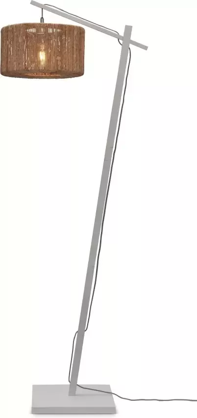 GOOD&MOJO Vloerlamp Iguazu Bamboe en jute 150cm Wit Naturel