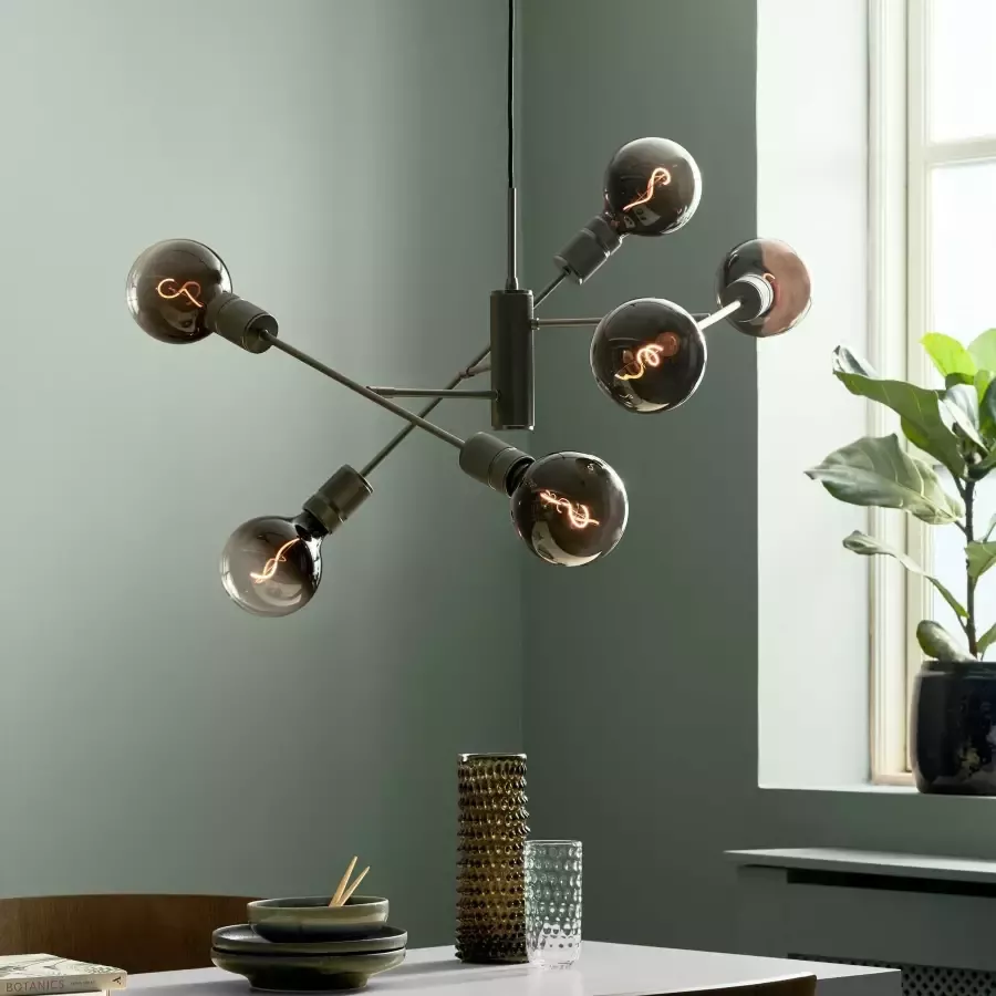 Halo Design Hanglamp HALO 6-lamps Gun metal