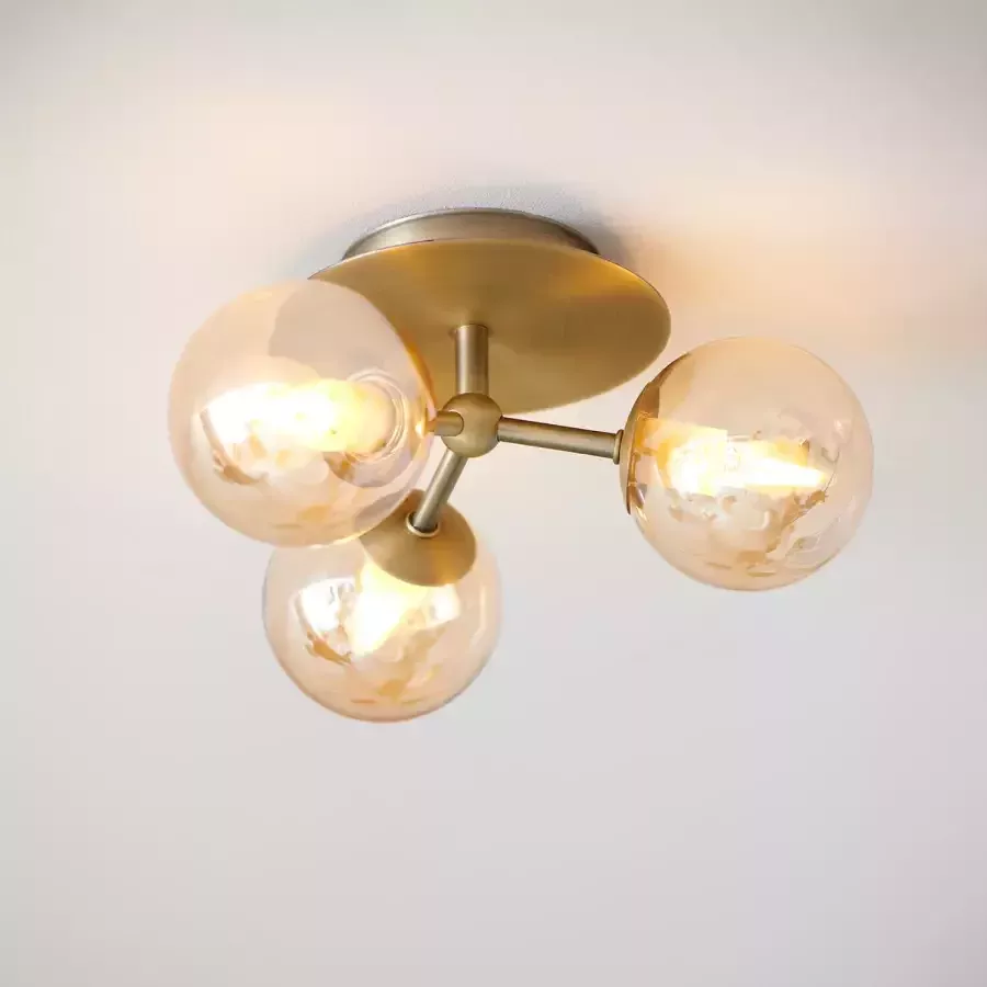 Halo Design Plafondlamp Atom Messing Amber