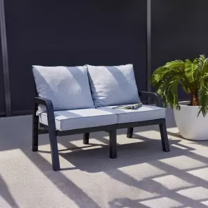 Hartman Ibiza 2-persoons Loungebank Antraciet Lichtgrijze Kussens