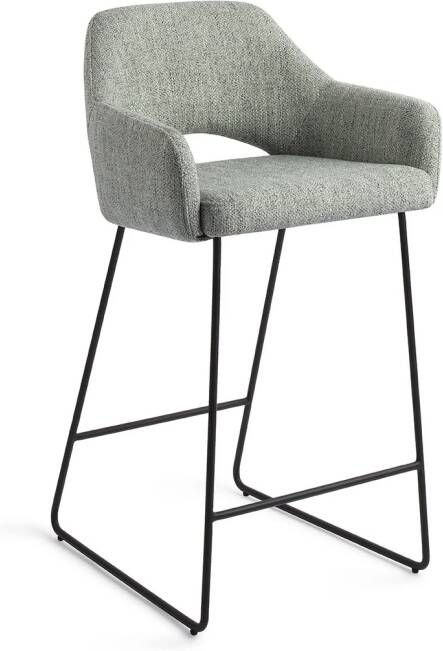 Jesper Home Barkruk Yanai Slide Black Soft Sage (zithoogte 65cm)