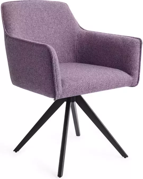 Jesper Home Eetkamerstoel Hofu Turn Black Draaibaar Violet Daisy