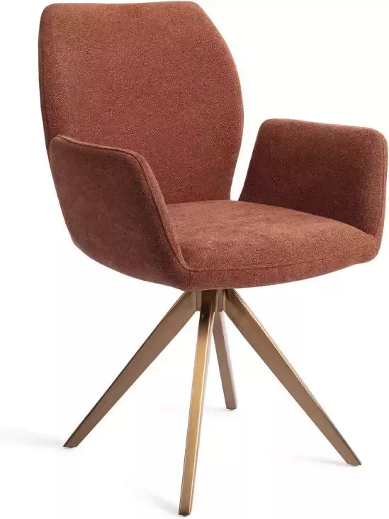 Jesper Home Eetkamerstoel Misaki Turn Rose Draaibaar Cosy Copper