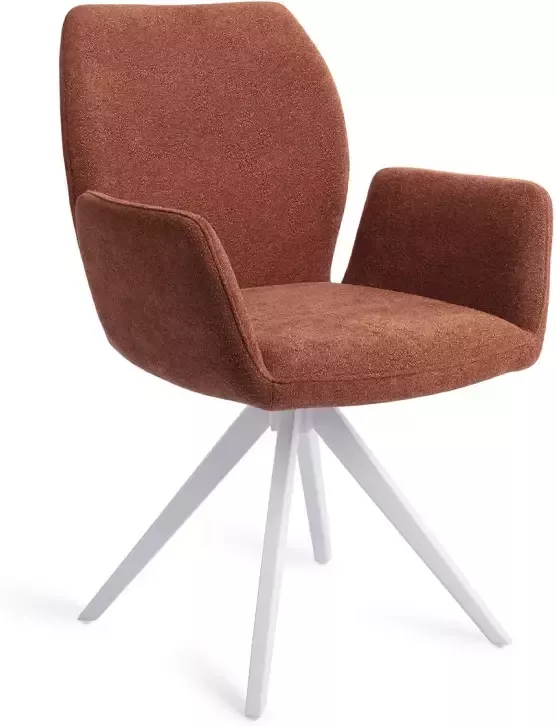Jesper Home Eetkamerstoel Misaki Turn White Draaibaar Cosy Copper
