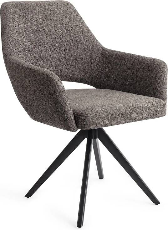 Jesper Home Eetkamerstoel Yanai Turn Black Draaibaar Amazing Grey - Foto 4