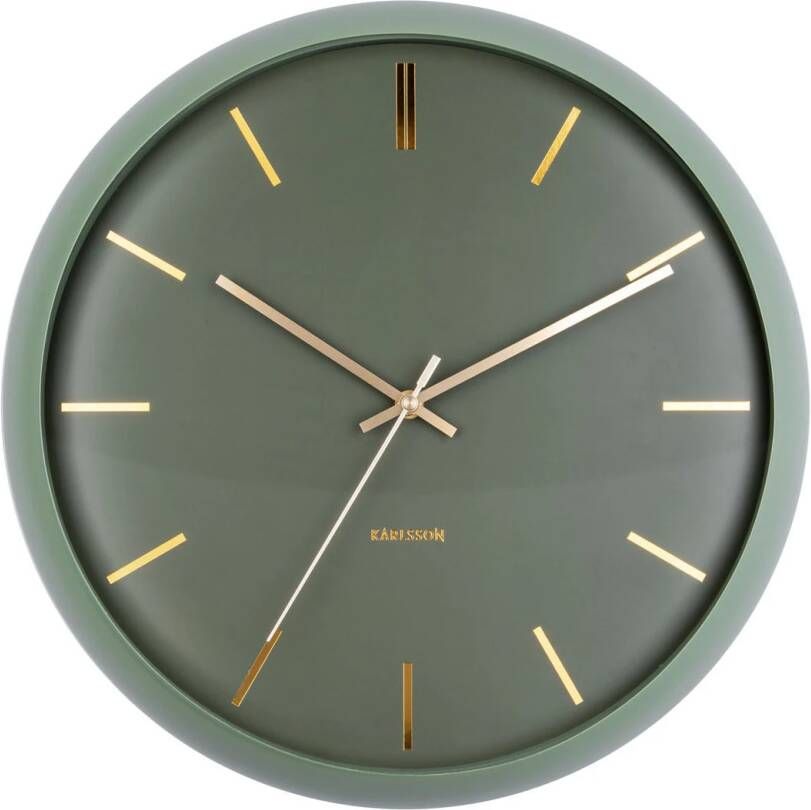 Karlsson Wandklok Globe ø40cm Mosgroen Rond